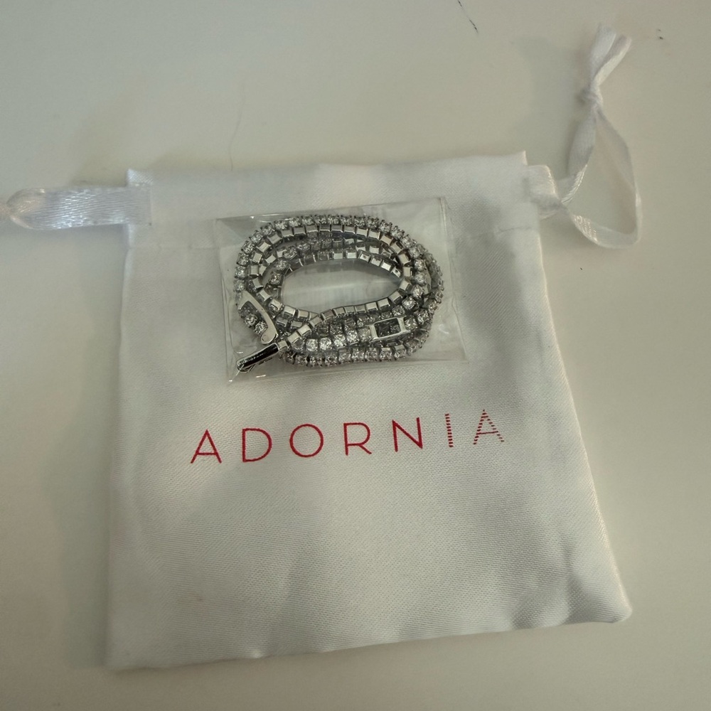 Adornia 14k Gold Plated Micro Tennis Necklace
